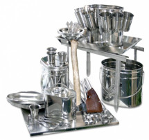 Набор автотуриста Большой пикниковый (сталь), крышки с ручками, Роза Ветров