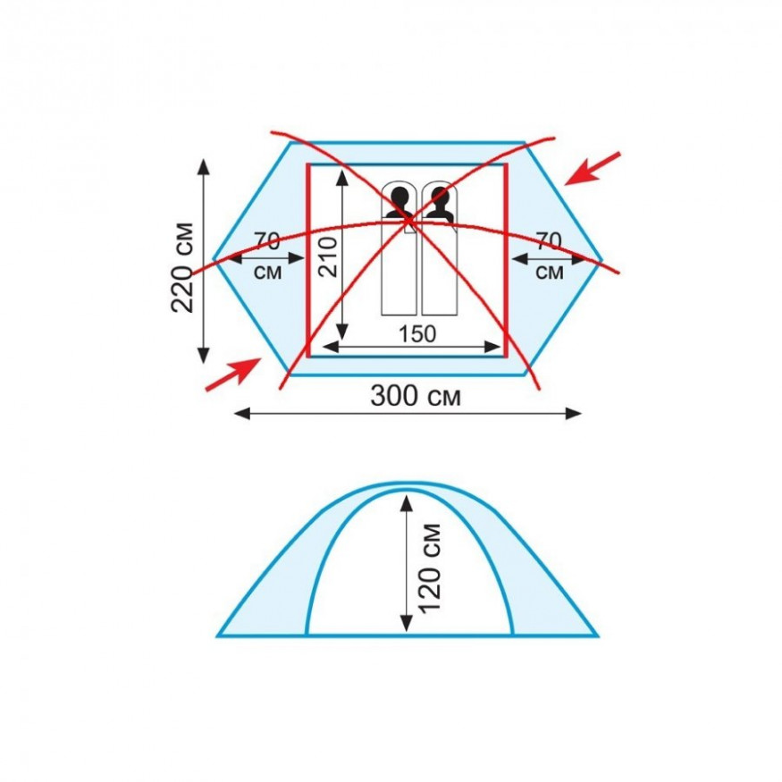 Палатка Tramp Rock 2 v2, зеленый