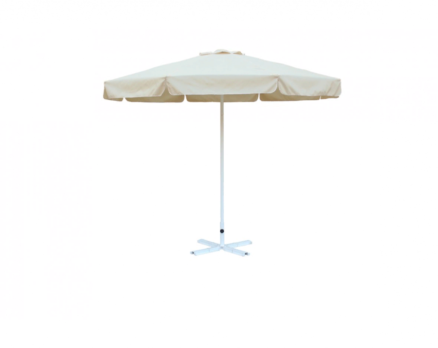 Зонт круглый (d=2.5м, 8 спиц) сталь, с воланом