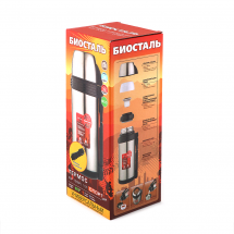 Термос Биосталь-СПОРТ универсальный с ручкой, 1,5 л