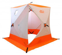 Палатка КУБ 2 (однослойная), 1,5x1,5 м, PU 2000, бело-оранжевая