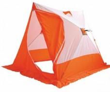 Палатка зимняя, 2-скатная, Oxford, 210 D, PU 1000, бело-оранжевая